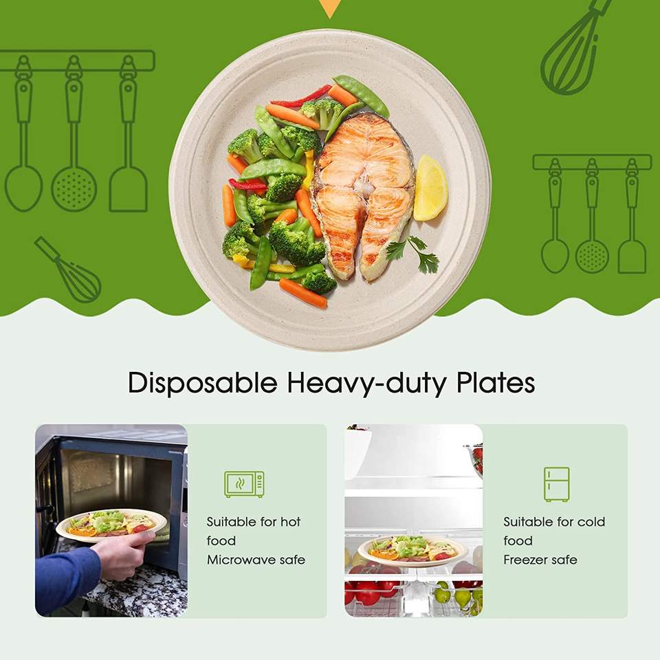 Eco-Friendly Biodegradable Bagasse Tableware Set - Plates, Cutlery for Parties