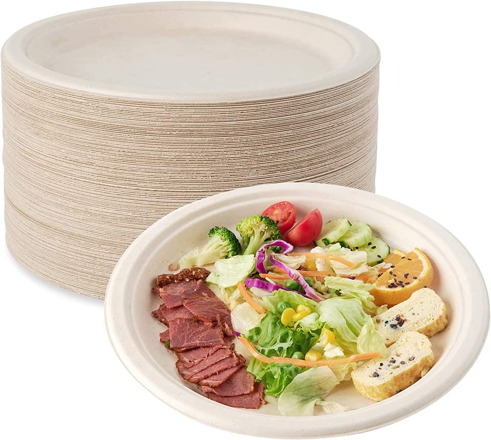 Eco-Friendly Biodegradable Bagasse Tableware Set - Plates, Cutlery for Parties