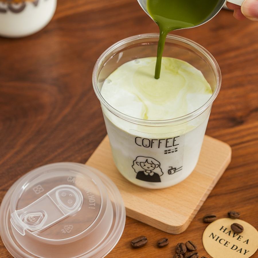 Custom Logo Biodegradable PLA Cold Cups 12/16/24oz with Lids
