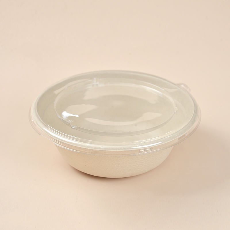 1200ml Sugarcane Bagasse Biodegradable Round Bowl with Lid