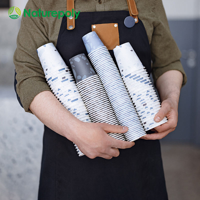 Custom PLA Coated Disposable Coffee Cups – Eco-Friendly Hot Drink Cups (8oz, 12oz, 16oz)