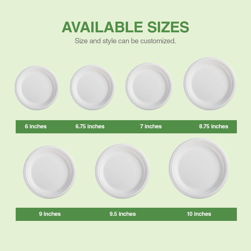 Biodegradable Sugarcane Bagasse Round Plate with 2 Compartments