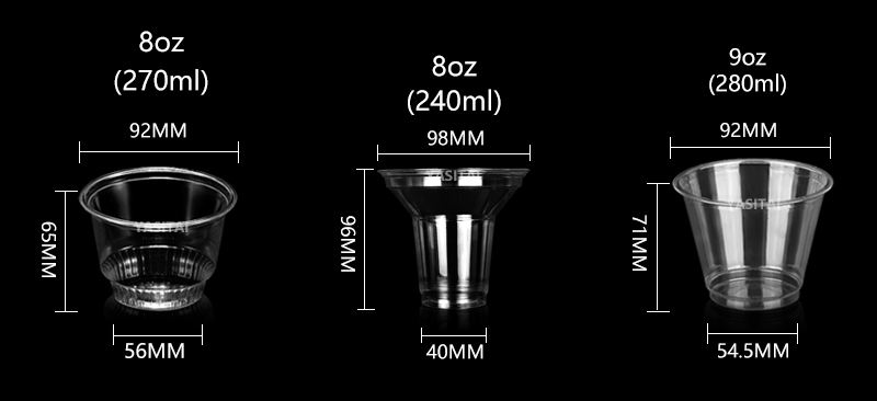 Custom Logo PET/PLA Cold Drink Cups – 8oz to 32oz Eco-Friendly Disposable Cups