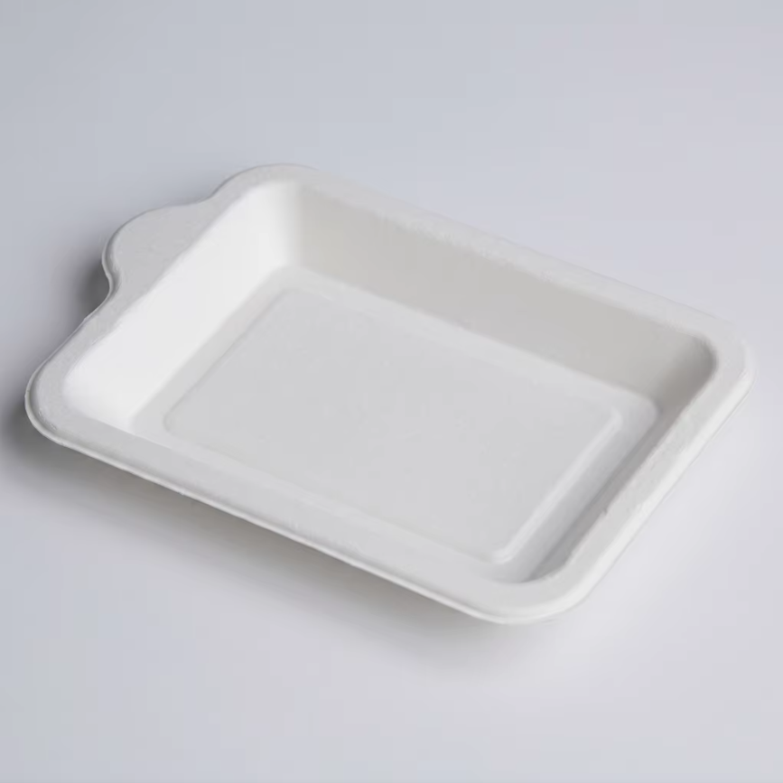 Bulk Eco-Friendly Rectangular Bagasse Plates for Dessert & Afternoon Tea