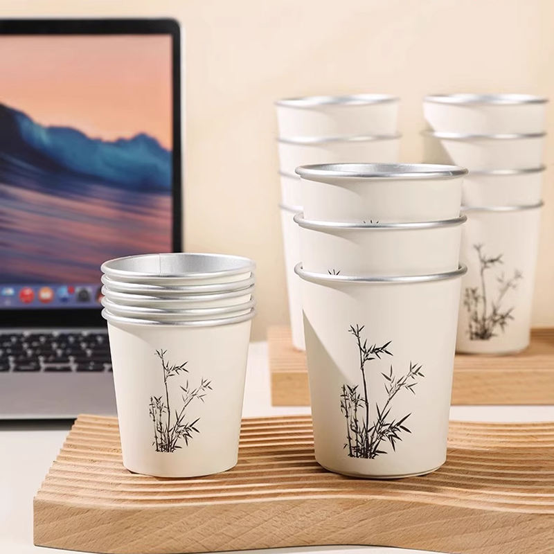 Premium Disposable Gold Silver Aluminum Foil Cups for Hot & Cold Drinks, Custom Logo