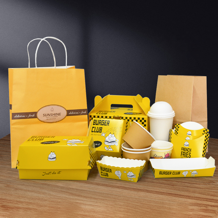 Eco-Friendly Kraft Paper Food Containers for Fast Food Packaging - Wholesale