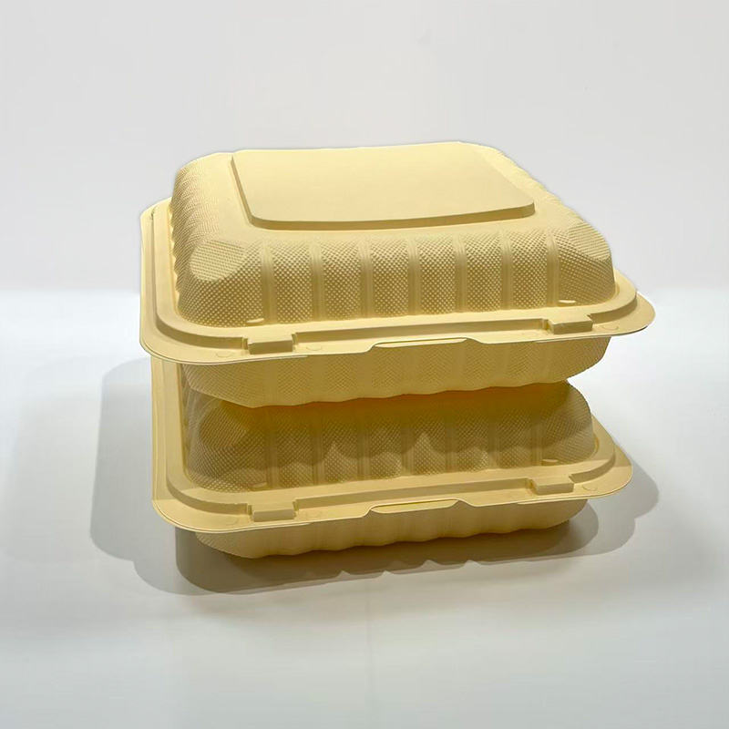 Eco-Friendly PP Cornstarch Clamshell Lunch Box with Snap Lock
