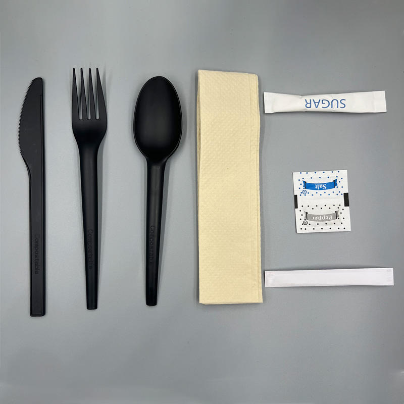 Compostable CPLA Cutlery Set – Eco-Friendly Knife, Fork, Spoon for Airlines & Restaurants