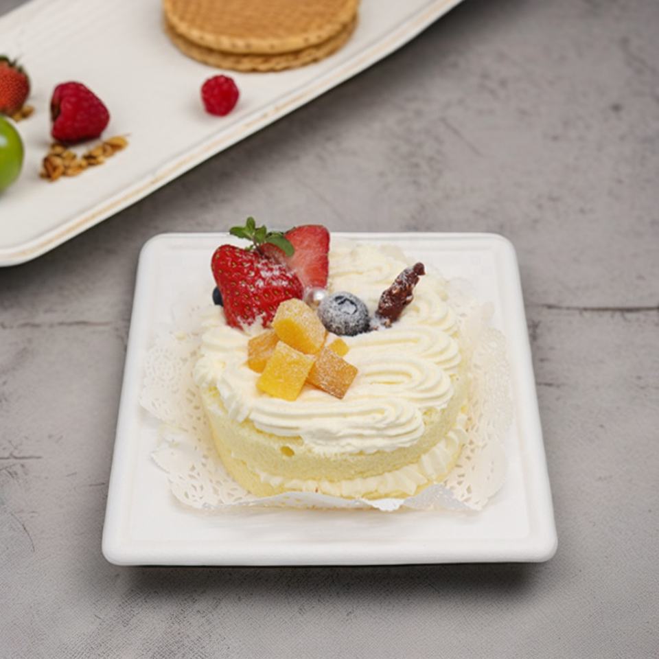 100% Biodegradable Bagasse Square Plates - Eco-Friendly Sugarcane Pulp Disposable Plates (6,8,10 inch)