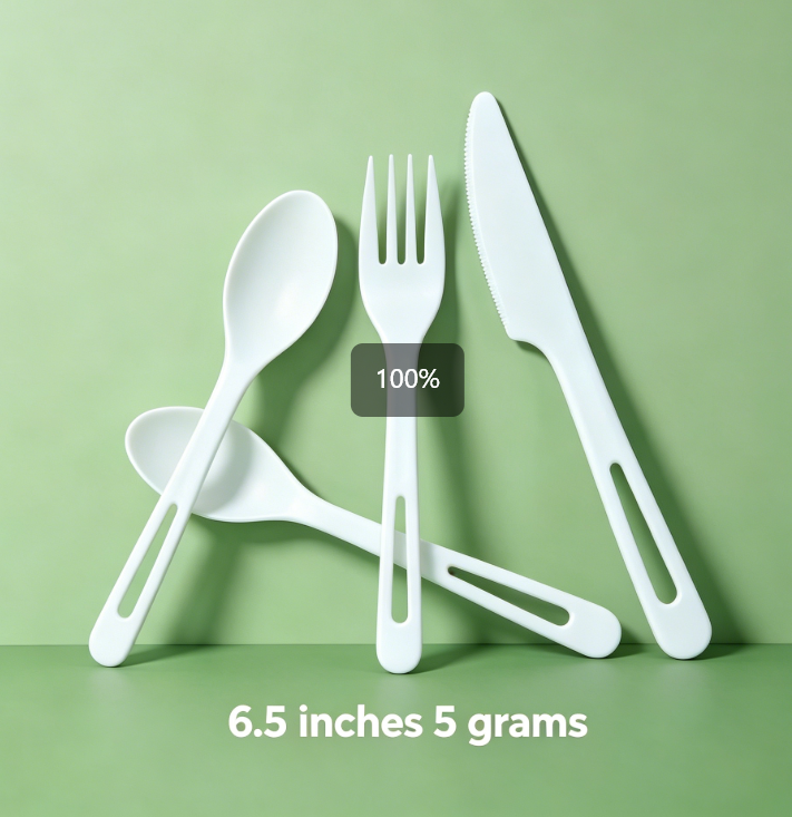Compostable PLA Cutlery Set – Eco-Friendly Disposable Spoon, Fork, Knife for Parties & Events