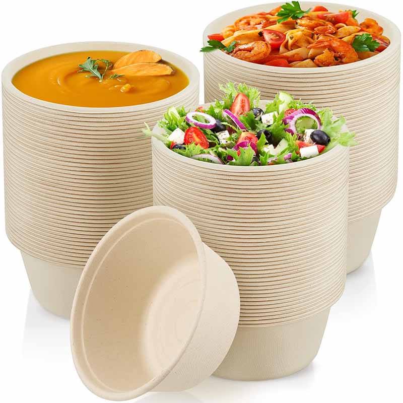 Compostable 42oz Bagasse Soup Bowls – Eco-Friendly, Microwave-Safe