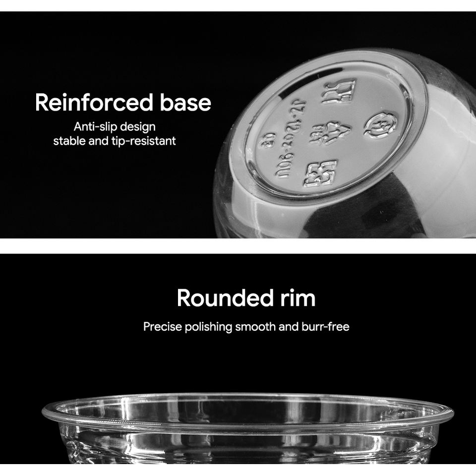 KINGWIN Biodegradable PET PLA Clear Cold Cups with Lids - 12/16/24 oz