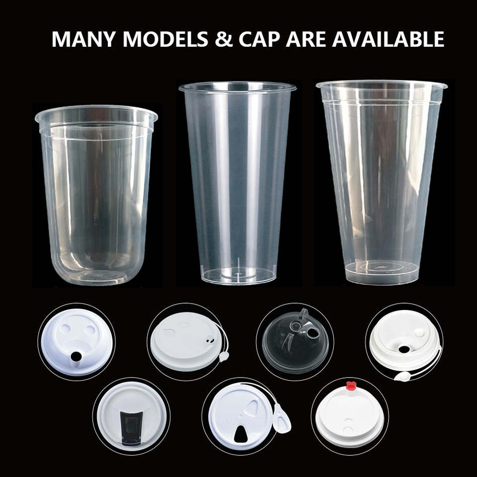Custom Logo 16oz & 12oz Disposable PET/PP/PLA Plastic Cups with Lids for Juice, Tea, Coffee