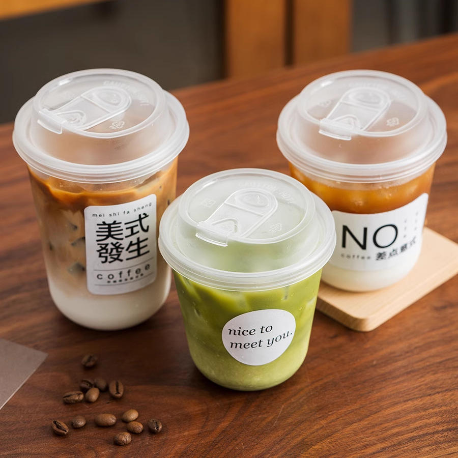Custom Logo Biodegradable PLA Cold Cups 12/16/24oz with Lids