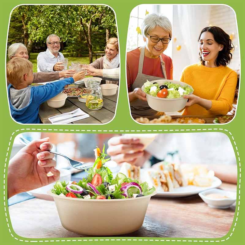 Compostable 42oz Bagasse Soup Bowls – Eco-Friendly, Microwave-Safe