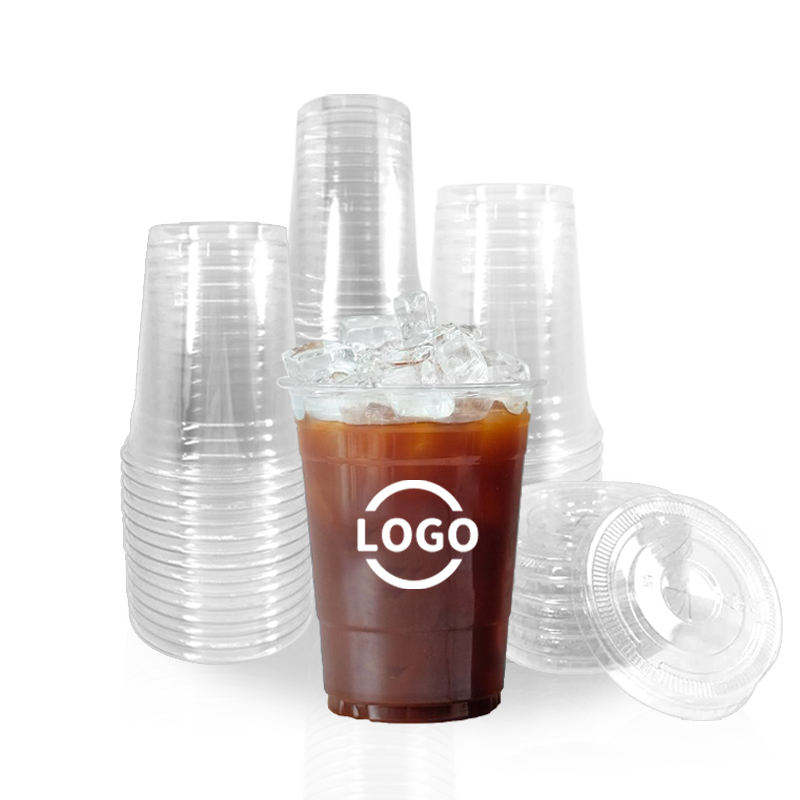 Custom Logo PET/PLA Cold Drink Cups – 8oz to 32oz Eco-Friendly Disposable Cups