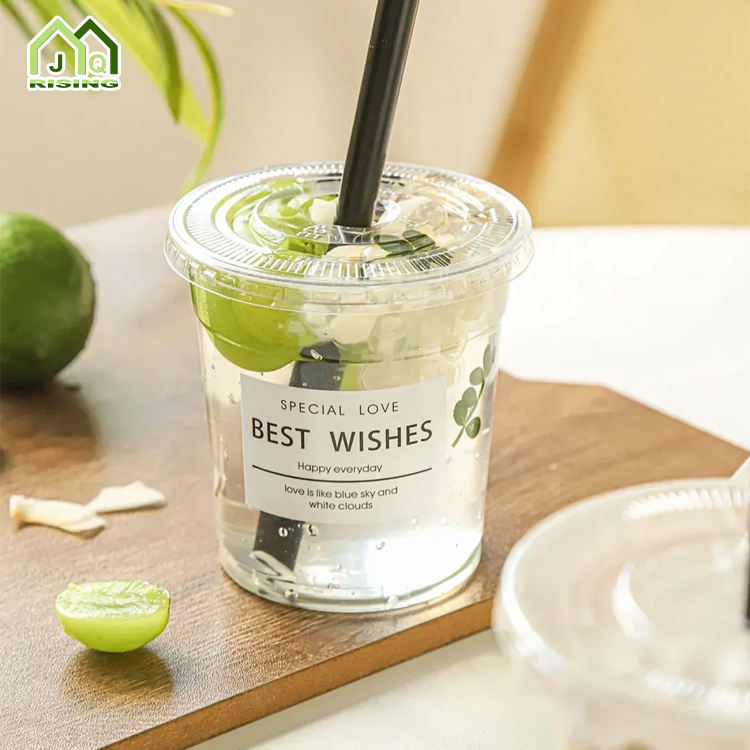 Eco-Friendly Biodegradable PLA Compostable Cups with Lids for Coffee & Juice