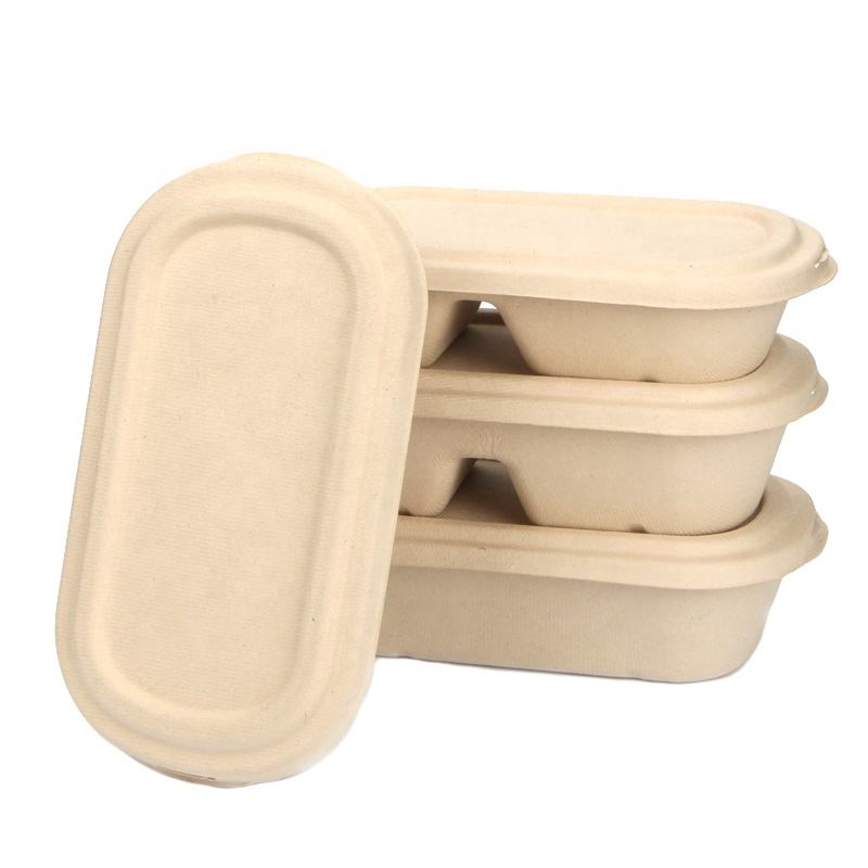 100% Biodegradable Disposable Paper Lunch Box with Lid - Eco-Friendly Food Containers for Wholesale