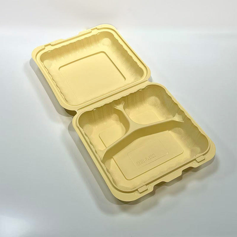 Eco-Friendly PP Cornstarch Clamshell Lunch Box with Snap Lock