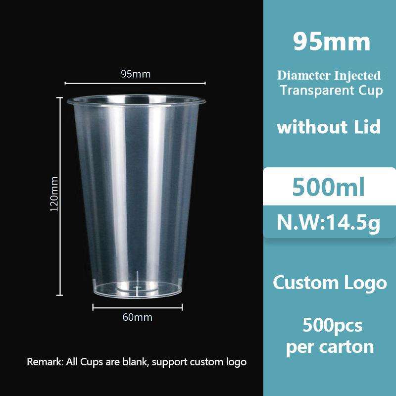 Custom Logo 16oz & 12oz Disposable PET/PP/PLA Plastic Cups with Lids for Juice, Tea, Coffee