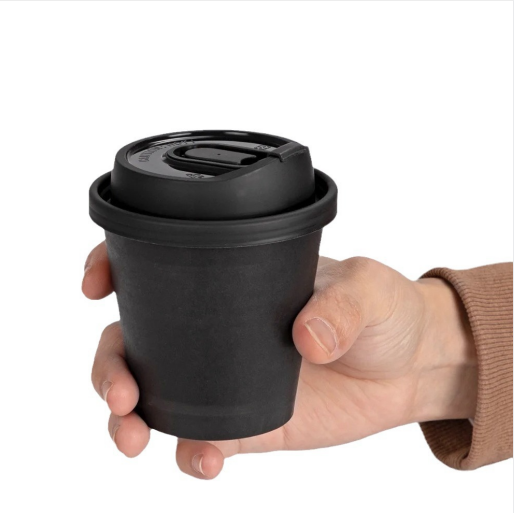 Custom Gold Stamp Eco-Friendly Double Wall Paper Cups with Lids for Coffee Tea