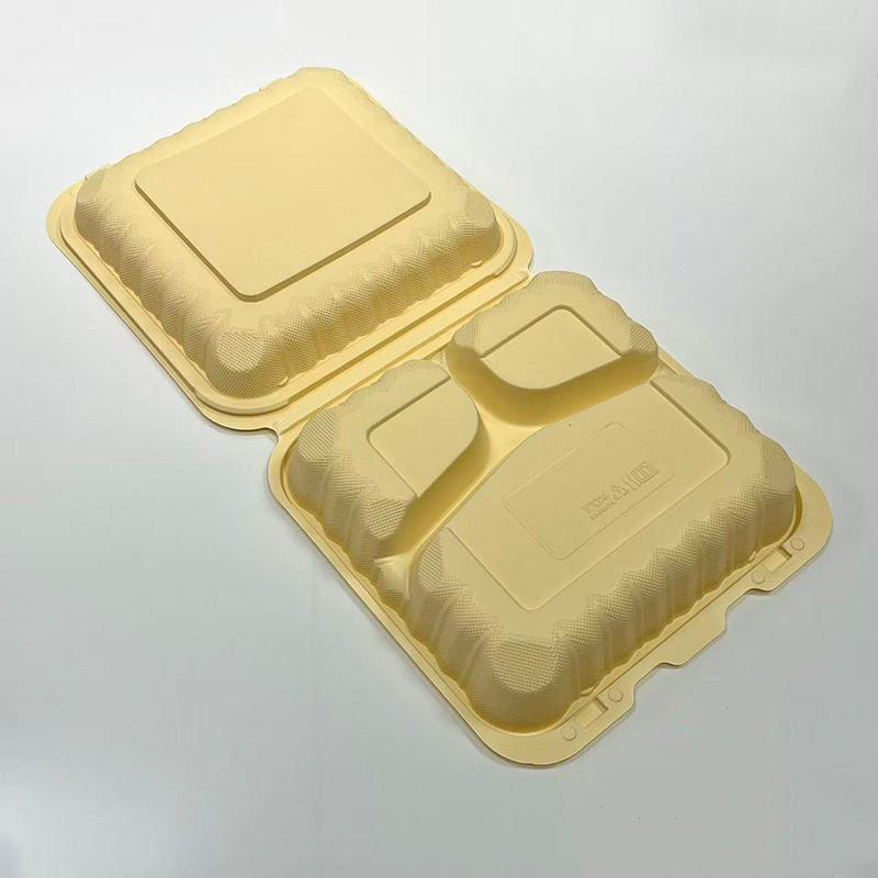 Eco-Friendly PP Cornstarch Clamshell Lunch Box with Snap Lock