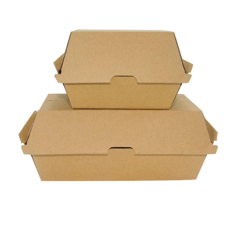 Custom Waterproof Disposable Rigid Paper Burger Box - Eco-Friendly Takeaway Packaging
