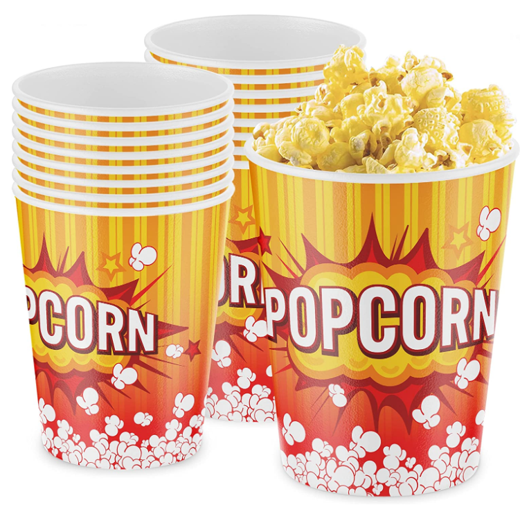 Custom Printed Paper Popcorn Cups & Buckets for Cinemas