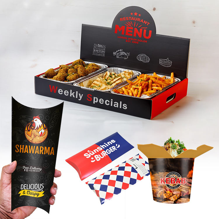 Eco-Friendly Kraft Paper Food Containers for Fast Food Packaging - Wholesale