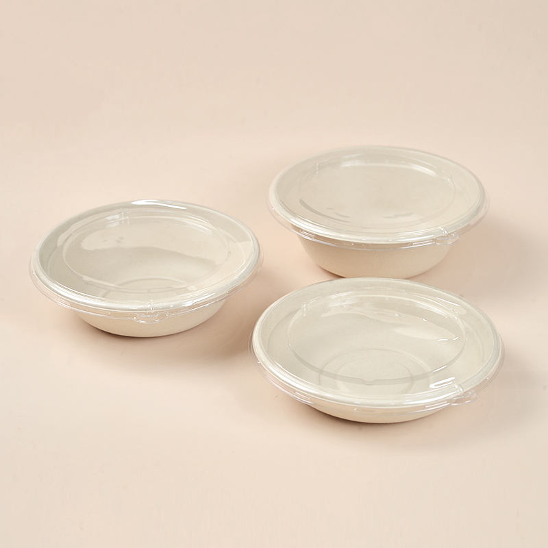 1200ml Sugarcane Bagasse Biodegradable Round Bowl with Lid