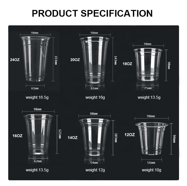 Econewleaf Custom Printed Compostable PLA Cups 12oz with Clear Dome Flat Lid