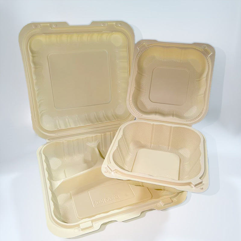 Eco-Friendly PP Cornstarch Clamshell Lunch Box with Snap Lock