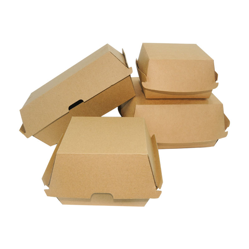 Custom Waterproof Disposable Rigid Paper Burger Box - Eco-Friendly Takeaway Packaging