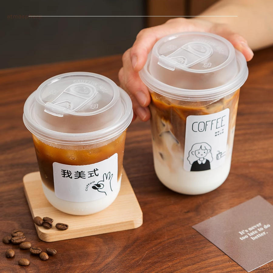 Custom Logo Biodegradable PLA Cold Cups 12/16/24oz with Lids