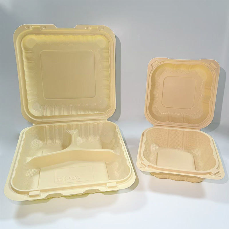 Eco-Friendly PP Cornstarch Clamshell Lunch Box with Snap Lock