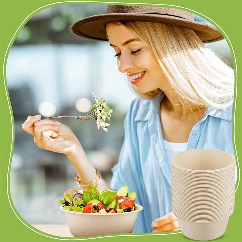 Compostable 42oz Bagasse Soup Bowls – Eco-Friendly, Microwave-Safe