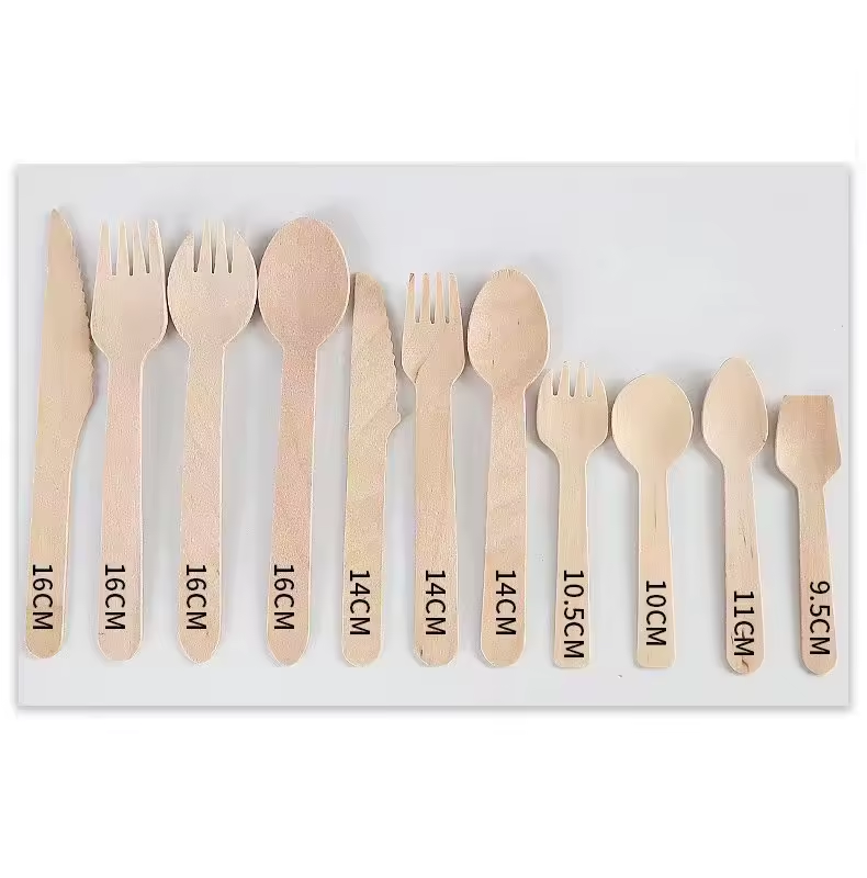 Eco-Friendly Biodegradable Wooden Cutlery Set - Disposable Wood Spoons & Forks