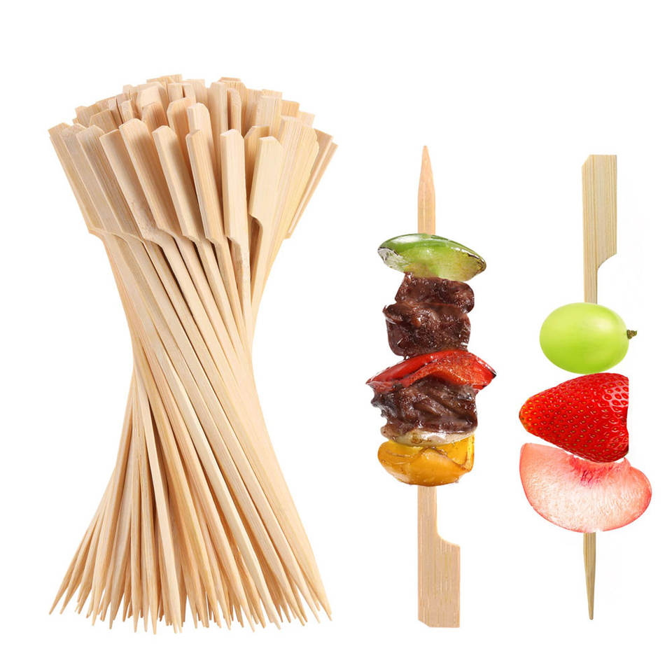 6-Inch Bamboo Cocktail Picks – 100-Pack Flat Paddle Skewers for Appetizers & BBQ