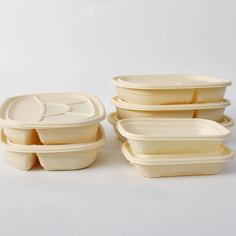 Biodegradable Corn Starch Clamshell Food Container - Microwavable & Leak Proof