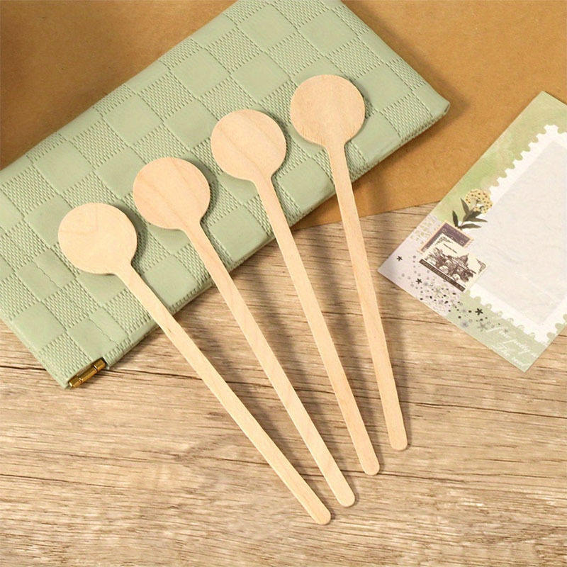 Custom Birch Wood Coffee Stir Sticks - Eco-Friendly, Individually Wrapped, 100-Pack