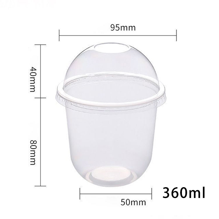 Eco-Friendly Disposable PET Plastic Cups with Clear Lid & Custom Logo