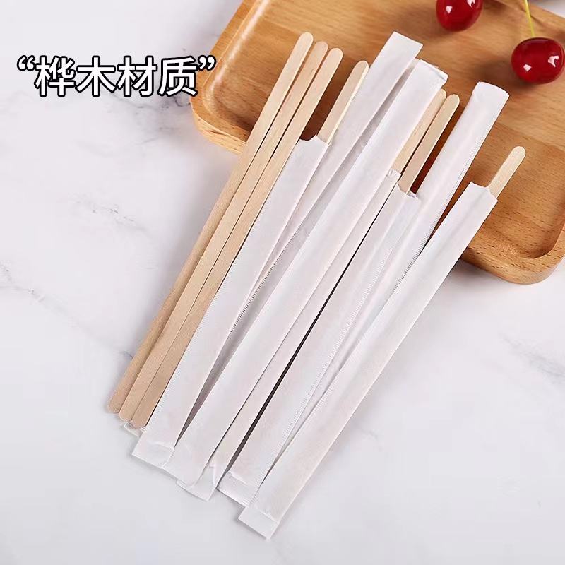 Eco-Friendly Birch Wood Coffee Stirrers | Disposable Flat Wooden Stirrers with Rounded Ends