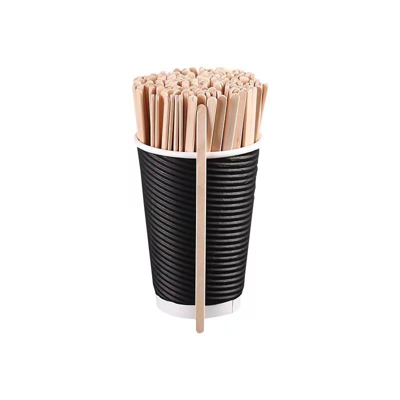 Eco-Friendly Birch Wood Coffee Stirrers | Disposable Flat Wooden Stirrers with Rounded Ends