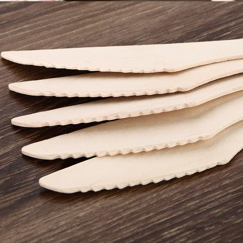 Natural Wood Disposable Cutlery Set - Eco-Friendly Spoons, Forks, Knives for Events