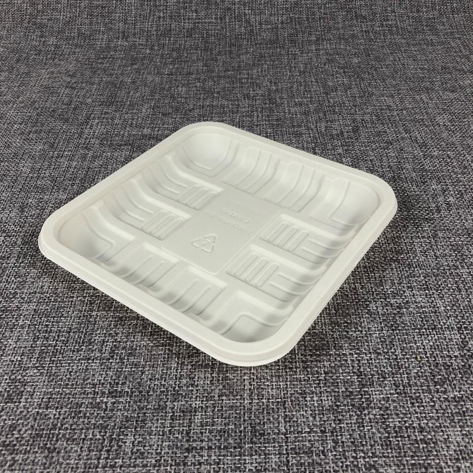 Eco-Friendly Disposable Cornstarch Serving Trays, Biodegradable Dumpling Plates for Food Preservation