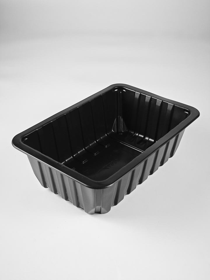 Premium Black PP PET Food Tray – Disposable Eco-Friendly Takeaway Container