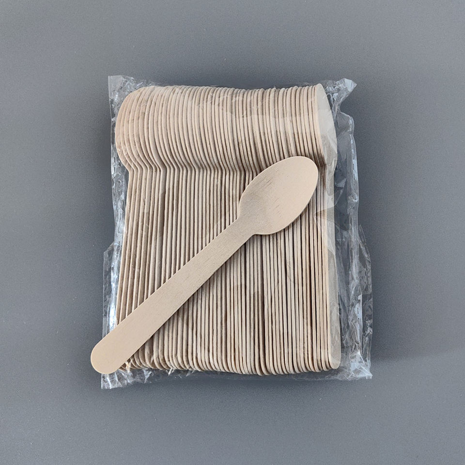 Bulk Biodegradable Wooden Cutlery Set - Eco-Friendly Birch Spoons, Knives & Forks 140mm