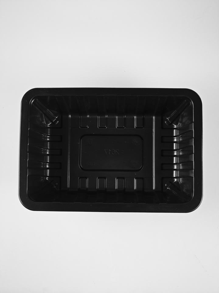 Premium Black PP PET Food Tray – Disposable Eco-Friendly Takeaway Container