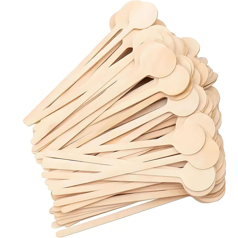 Custom Birch Wood Coffee Stir Sticks - Eco-Friendly, Individually Wrapped, 100-Pack