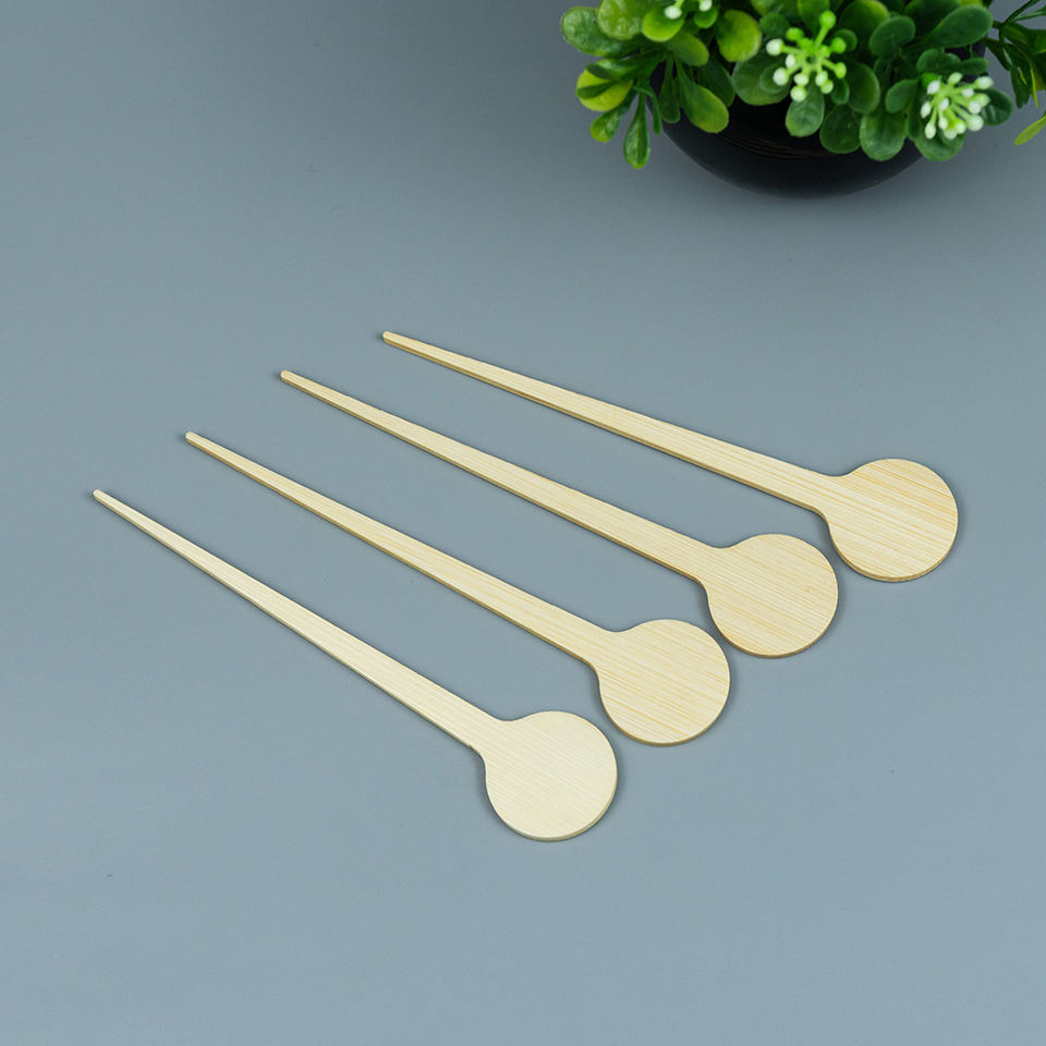 Eco-Friendly Wood & Bamboo Coffee Stir Sticks with Round Head